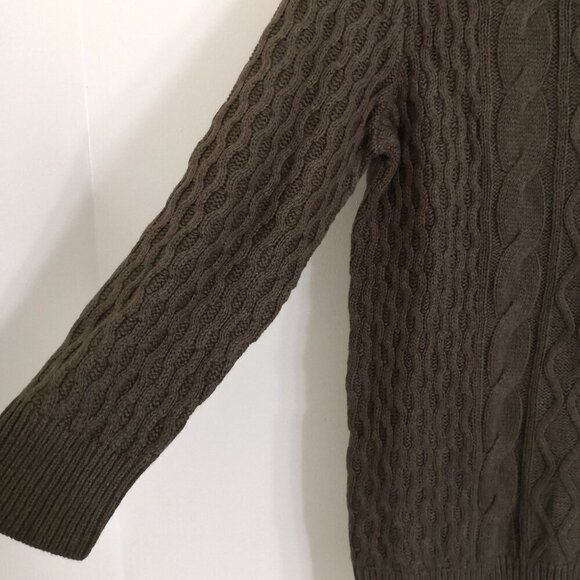 NWOT LOFT Wool/Cotton/Rabbit Hair Blend Cable Knit Cozy Sweater Size M - Picture 4 of 11
